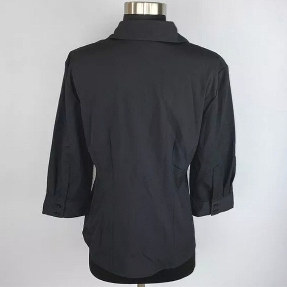Style & Co Women's  Medium Solid Black Button Down Blouse Size 16 - Picture 3 of 10